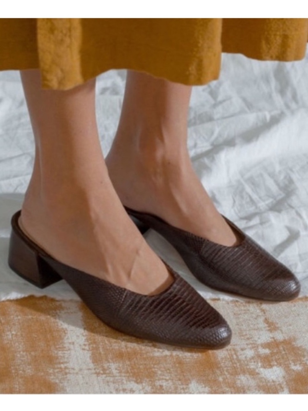 Mari Giudicelli Lizard Leather Leblon Mule